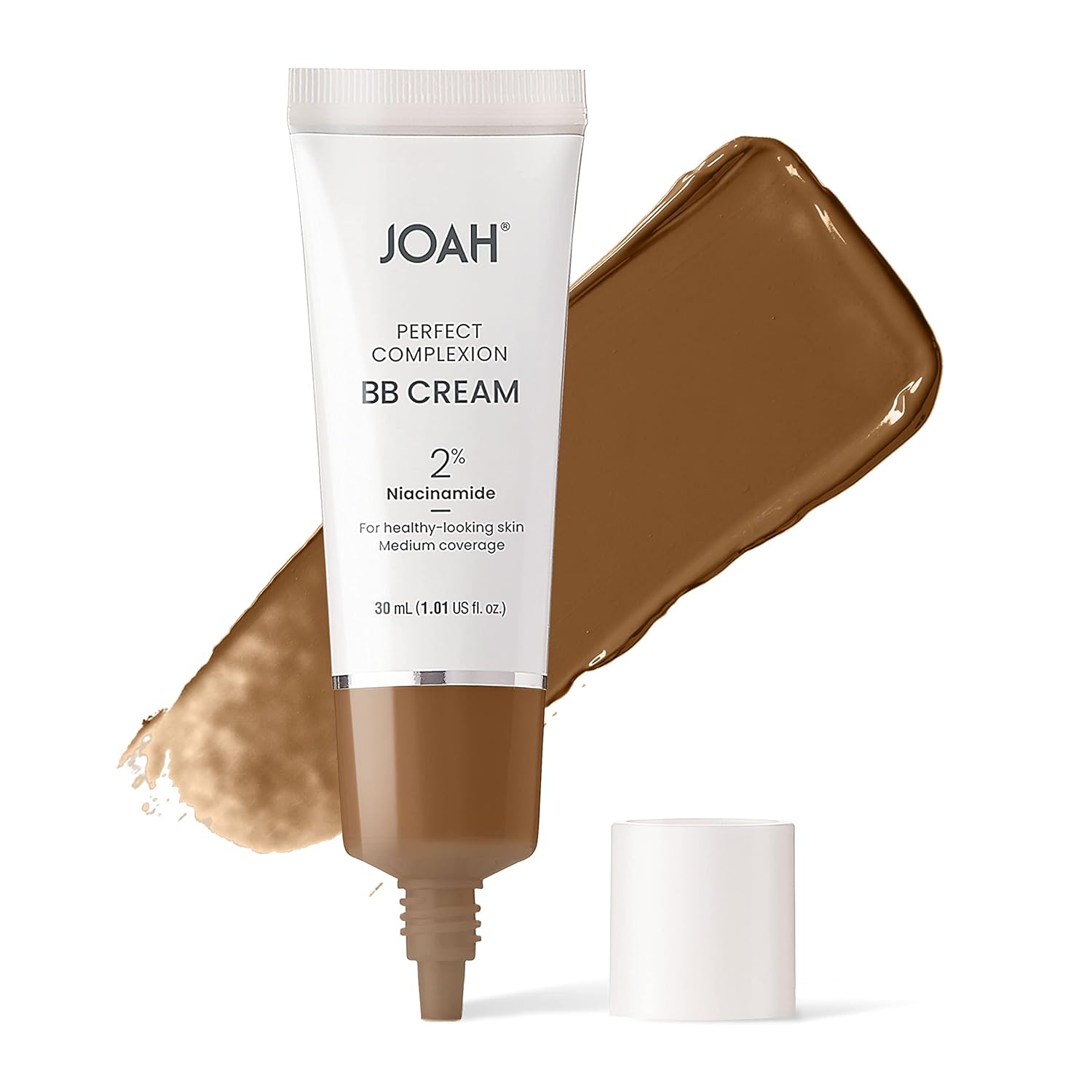 JOAH Beauty Perfecting BB Cream with Hyaluronic Acid and Niaciminade, Korean Makeup with Medium Buildable Coverage, Evens Skin Tone, Lightweight, Semi Matte Finish, Fair with Warm Undertones
