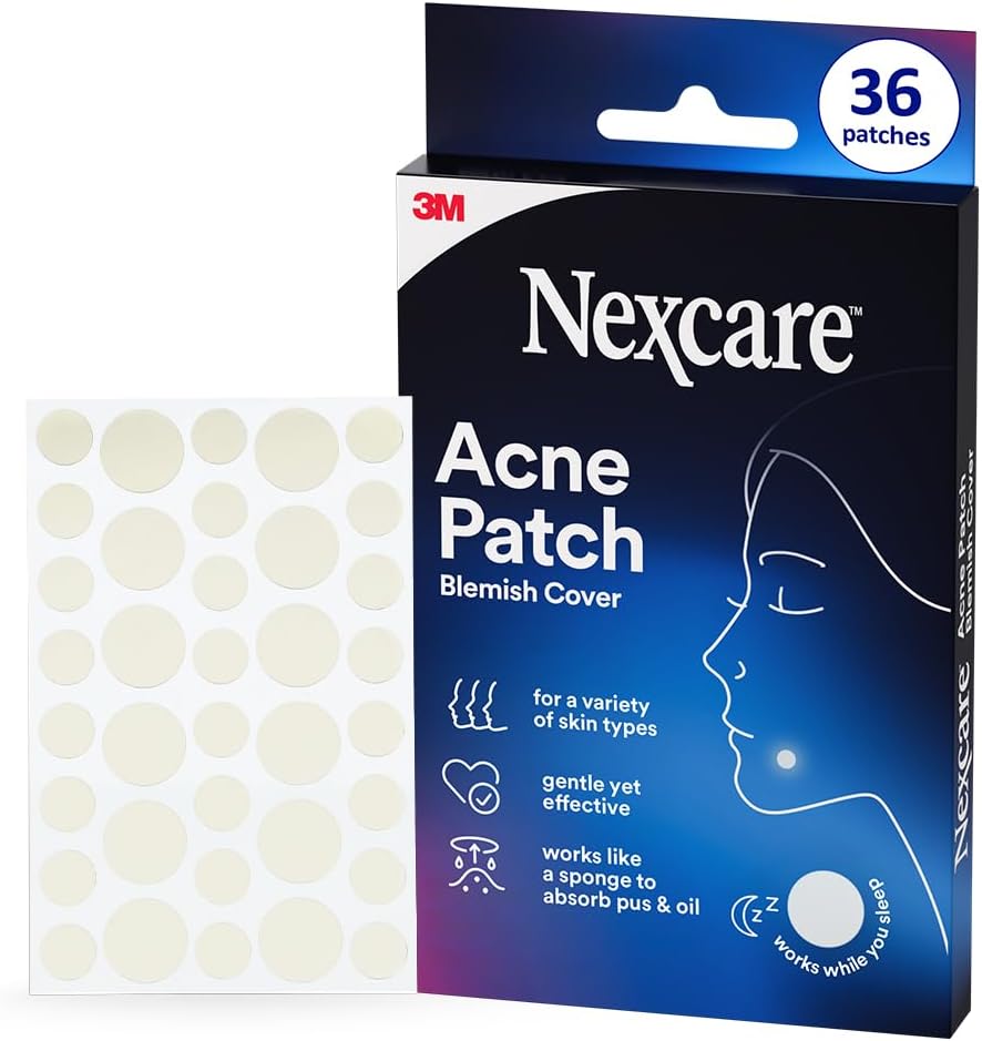 Nexcare Acne Cover, Skin Cover Absorbs Pus and Oil From Clogged Pores, Suitable Skincare for Most Skin Types - 36 Acne Covers