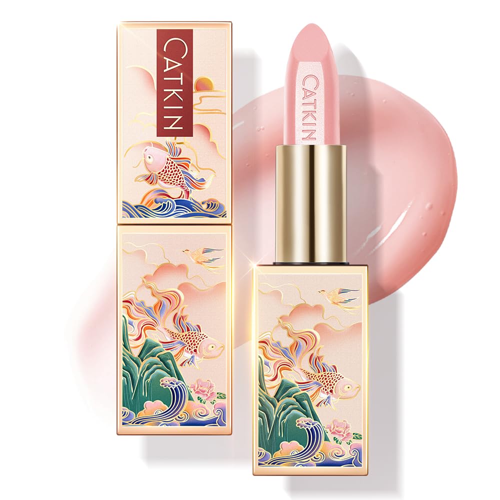 CATKIN Lip Balm Color Tinted Lip Stain Ultra Hydrating Moistrurizer Chapstick with Vitamin E Nourishing For Cracked & Dry Lips 0.12 oz C06 Camellia