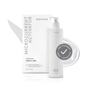 NuFACE Aqua Gel Activator - Microcurrent Conductive Gel & Activator Powered by IonPlex & Hyaluronic Acid to Enhance Results of NuFACE Microcurrent Facial Device - Improves Skin Radiance (1.69 oz)