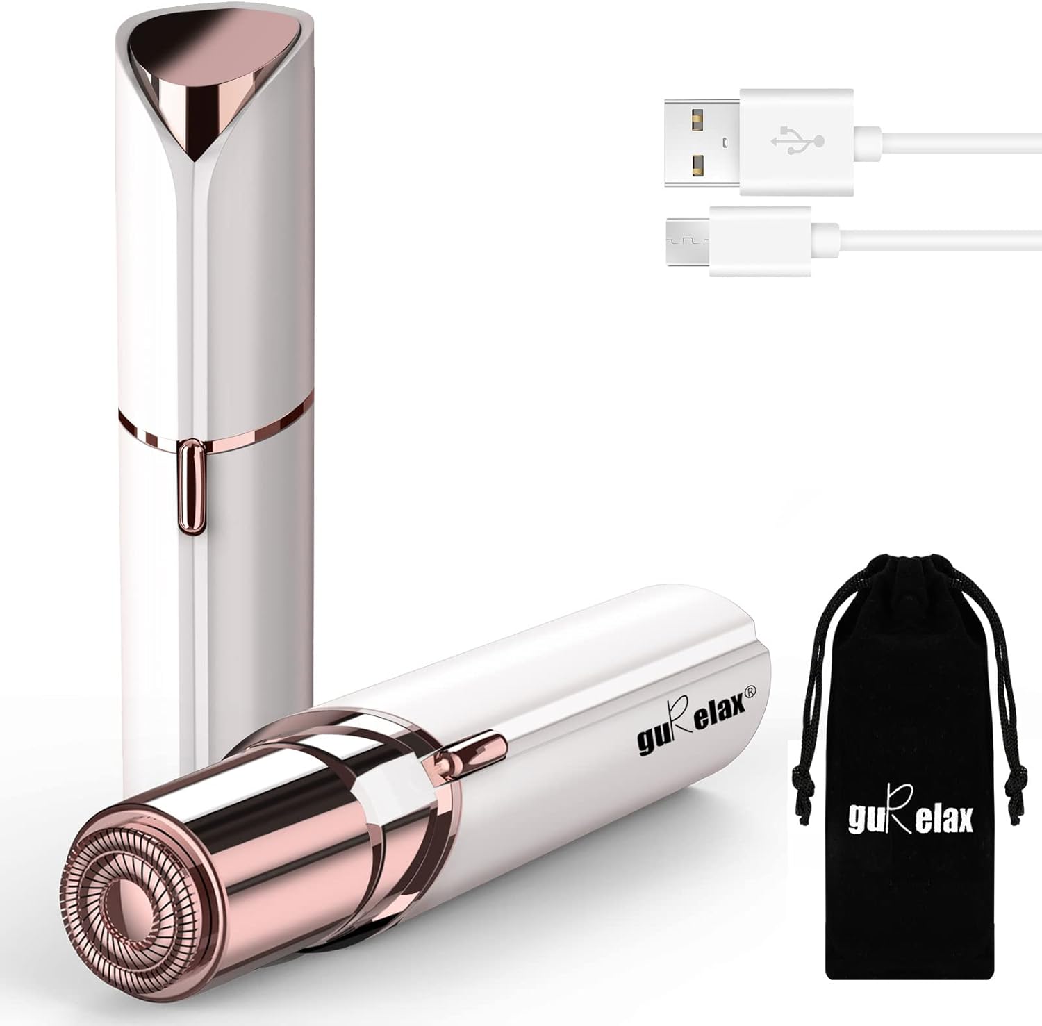 Facial Hair Removal for Women, Rechargeable Painless Facial Hair Remover for Face, Lip, Chin with a Velvet Bag