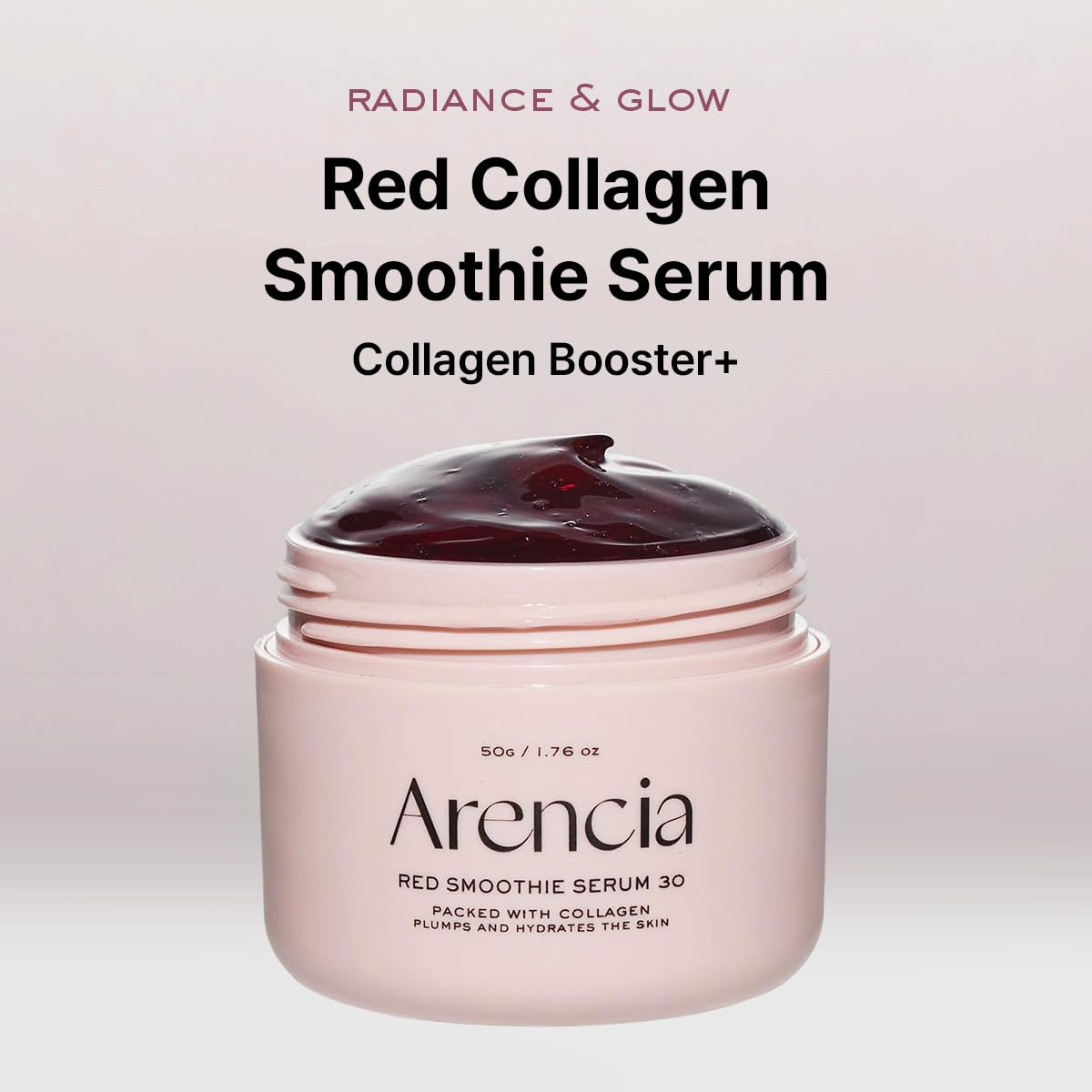 Overnight Red Smoothie Face Mask Serum, Glowing & Soothing with 30% red collagen, Niacinamide, Peptide, Vitamin E