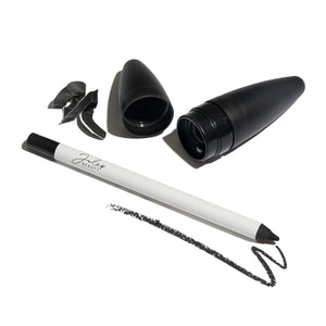 Julep Eyeshadow 101 Crème-to-Powder Eyeshadow Stick Duo + When Pencil Met Gel Sharpenable Multi-Use Longwear Eyeliner Pencil, 3pc Set - Bronze Shimmer, Soft Black & Marmalade Shimmer