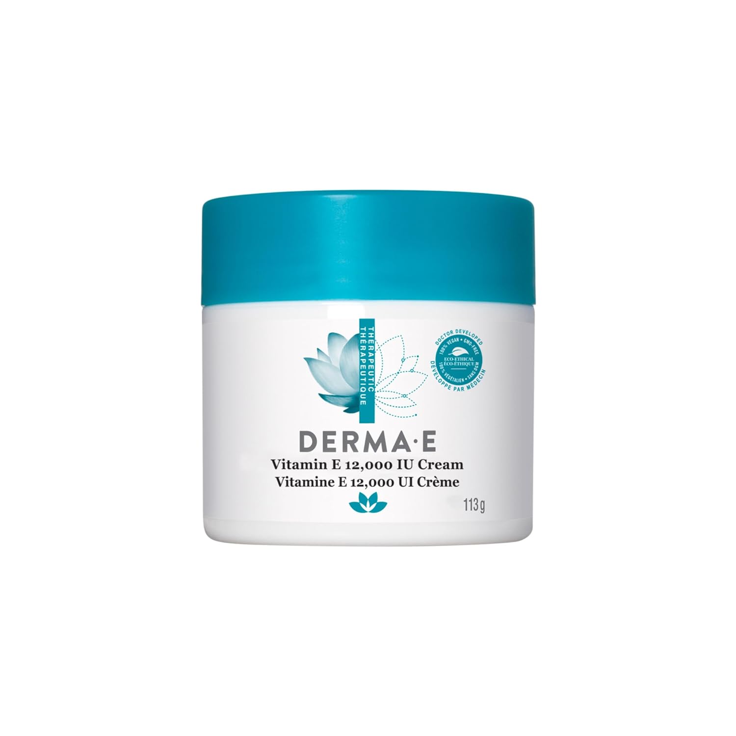 Derma E Vitamin E 12,000 IU Cream – Moisturizer for Face and Body – Multi-purpose Face Cream, Hand Cream and Body Lotion Soothes and Protects, 4 oz
