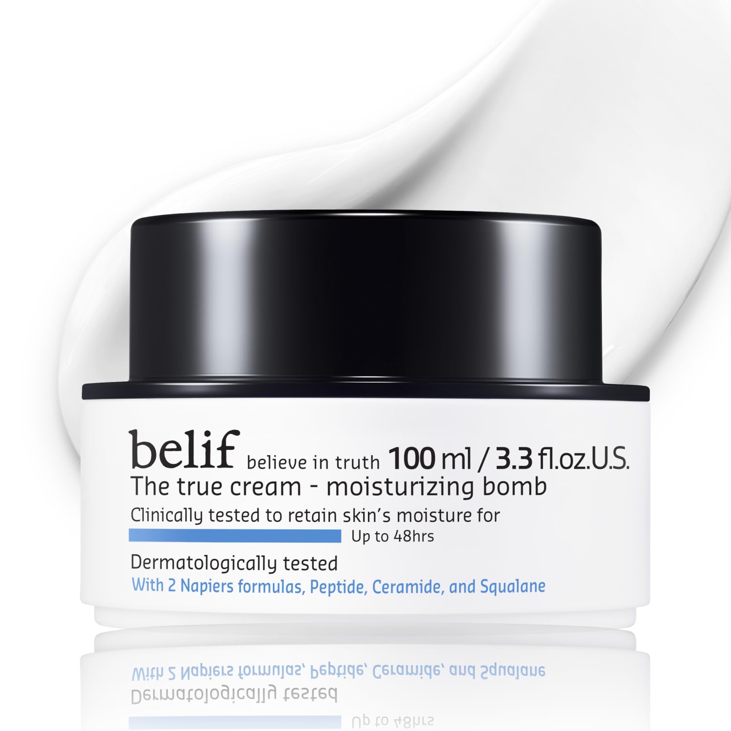 belif Moisturizing Bomb – Daily Ceramide Moisturizer with Peptide & Squalane, 48hr Hydration & Anti-Aging Cream, Milky & Lightweight, Restores Skin Barrier, Korean Skincare