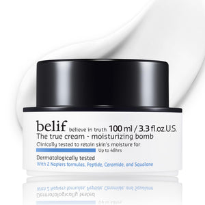 belif Moisturizing Bomb – Daily Ceramide Moisturizer with Peptide & Squalane, 48hr Hydration & Anti-Aging Cream, Milky & Lightweight, Restores Skin Barrier, Korean Skincare
