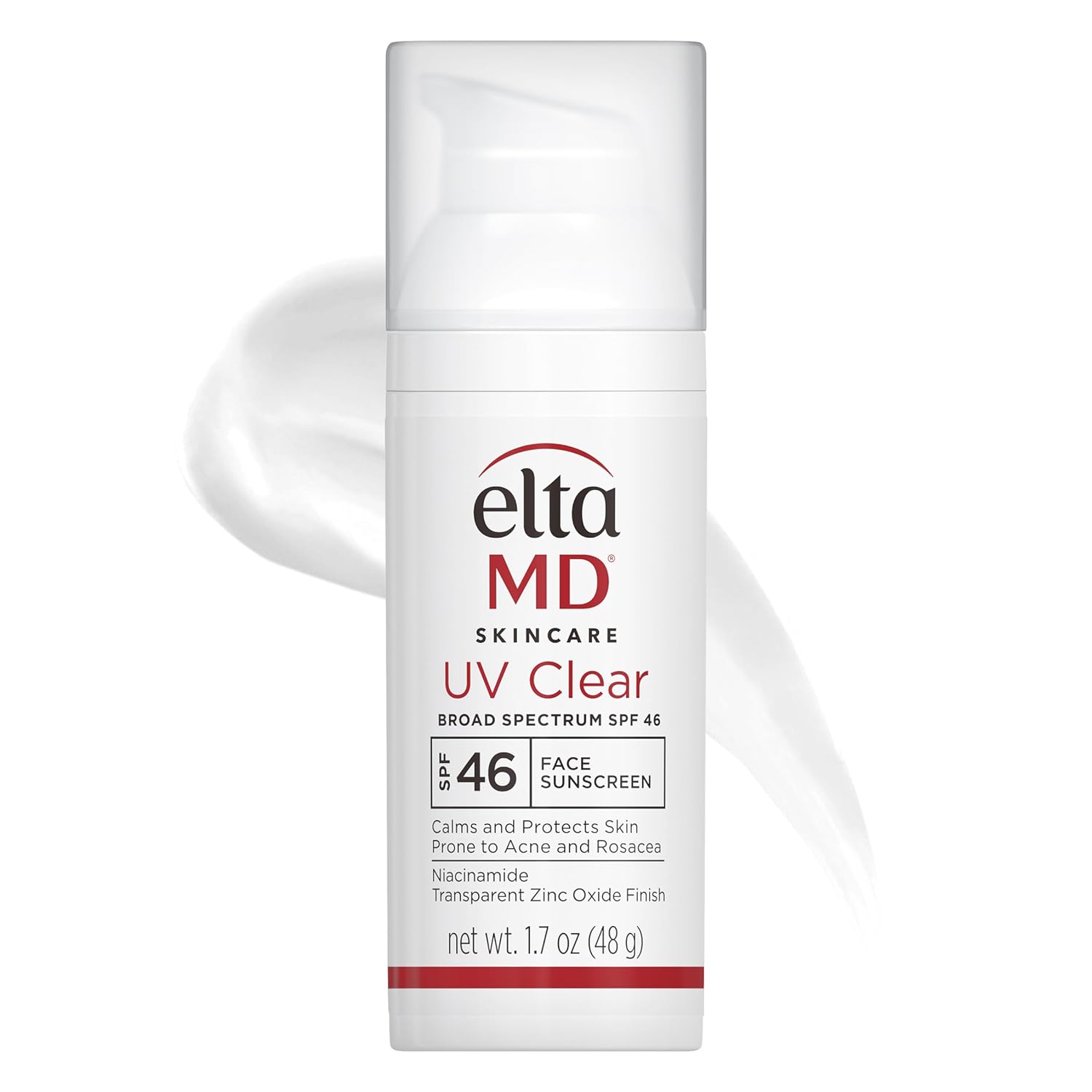 EltaMD UV Clear Face Sunscreen SPF 46, Oil Free for Face with Zinc Oxide, Dermatologist Recommended Sunscreen Lotion, For Acne-Prone Sensitive Skin, 1.7 oz Pump