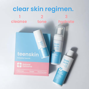 Teen Skin Care Kit 3-Step | Acne Face Wash Skin Care Regimen | Teen Skin Face Wash, Toner, & Moisturizer | Perfect for Teens Preteens & Kids Looking to Prevent Acne | 3 Pc Kit by Natural Outcome