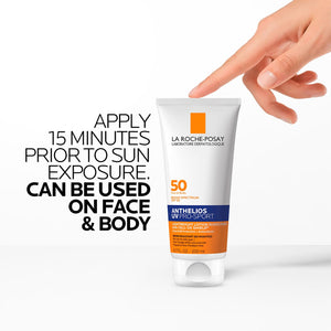 La Roche-Posay Anthelios UV Pro-Sport SPF 50 Sunscreen for Face & Body, Water & Sweat Resistant with Non-Drip Formula, Invisible Broad Spectrum Sunscreen Lotion, Lightweight & Breathable