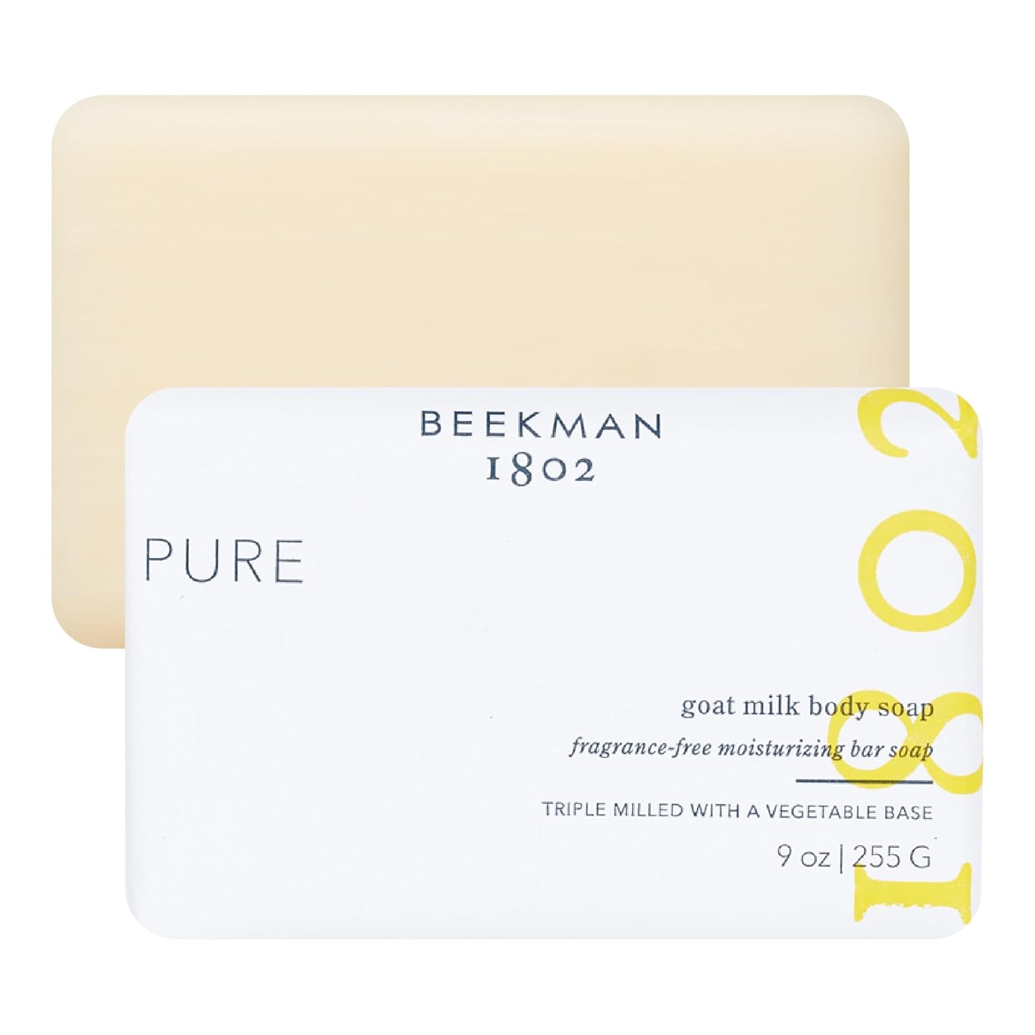 Beekman 1802 Goat Milk Soap Bar with Botanical Oils & Shea Butter - 9 oz - Gently Moisturizes, Exfoliates, and Nourishes for Soft, Healthy Skin - Cruelty-Free - Packaging May Vary