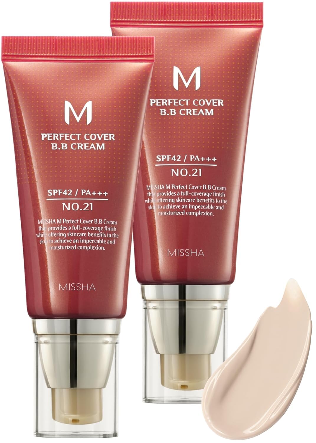 MISSHA M Perfect Cover BB Cream No.23 Natural Beige -Light/Medium with Cool/Neutral Undertone SPF 42 PA +++ 1.69 Fl Oz - Tinted Moisturizer with SPF