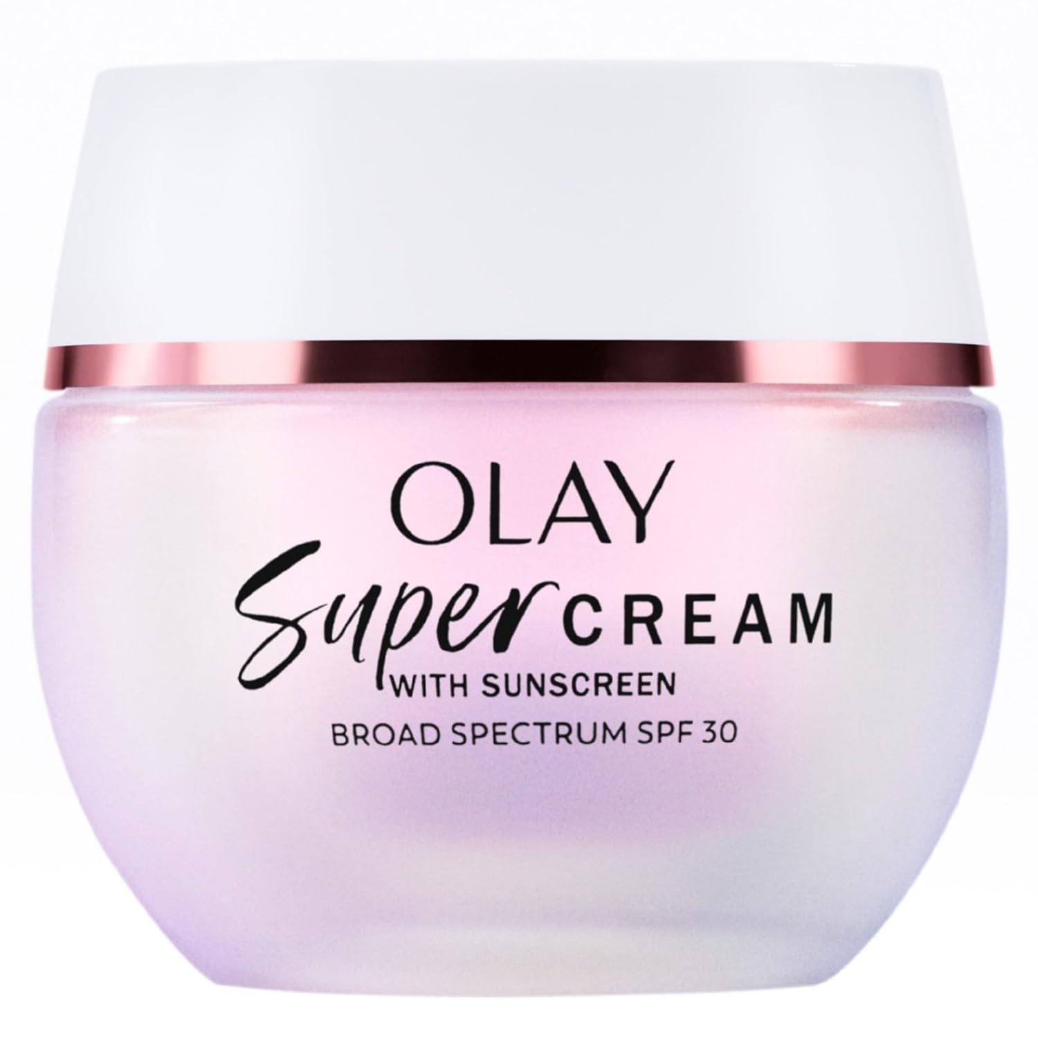 Olay Super Cream with Sunscreen SPF 30, 1.7 oz, Ultra Lightweight Face Moisturizer - Vitamin C & E, Hyaluronic Acid, Niacinamide, Collagen Peptide - Hydrate, Smooth, Brighten, Firm, and Protect