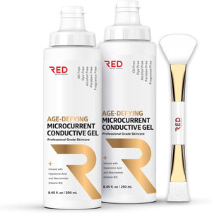 Age-Defying Microcurrent Conductive Gel with Hyaluronic Acid & Niacinamide (Vitamine B3), 8.45 fl oz - Long-Lasting, Non-Greasy, Hypoallergenic - 1 Bottle, 8.45 fl oz / 250mL
