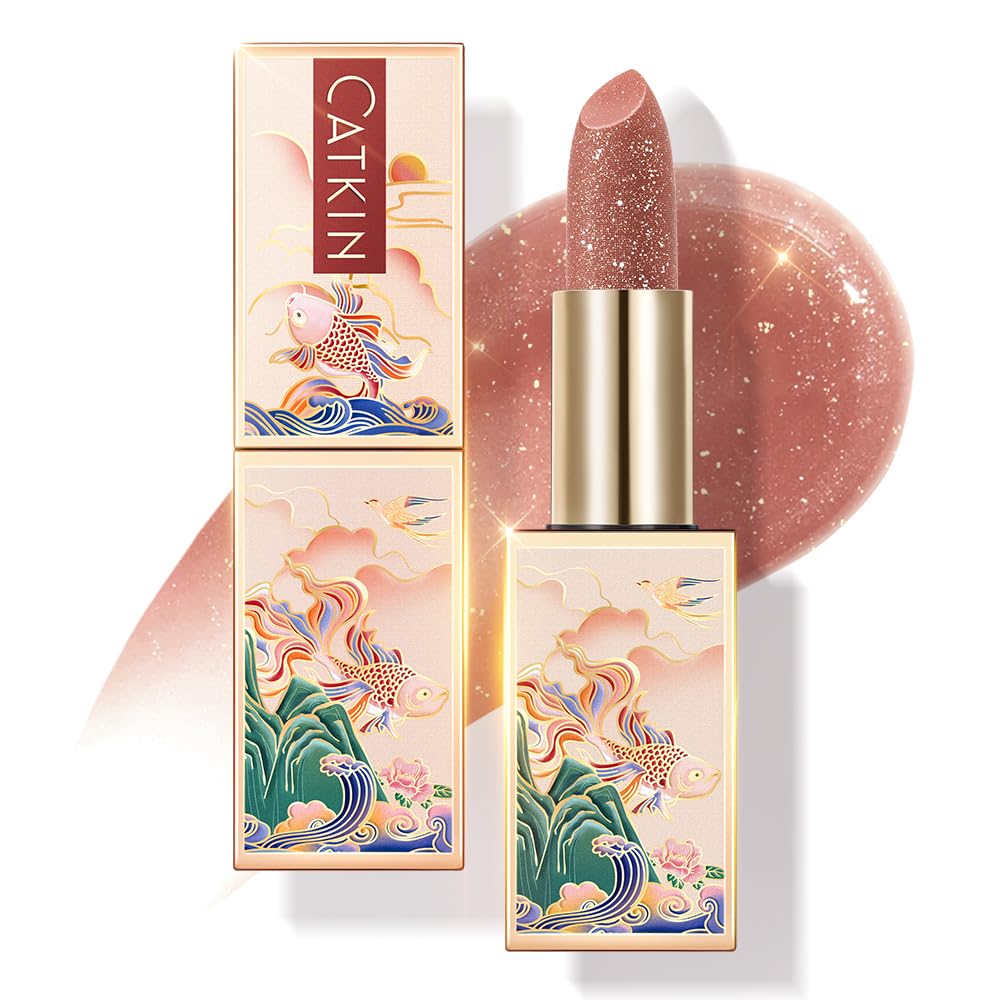CATKIN Lip Balm Color Tinted Lip Stain Ultra Hydrating Moistrurizer Chapstick with Vitamin E Nourishing For Cracked & Dry Lips 0.12 oz C06 Camellia