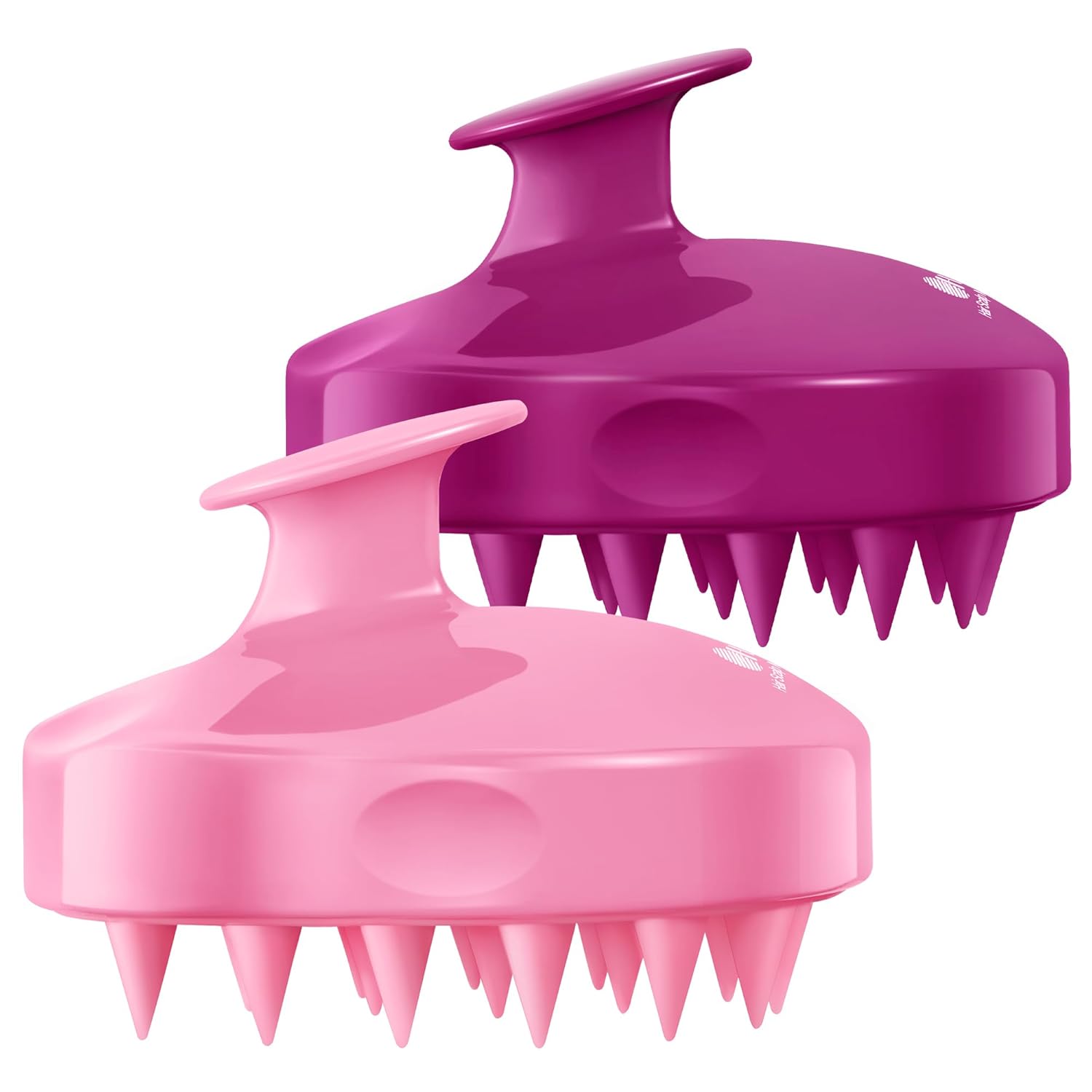 HEETA Hair Scalp Massager Shampoo Brush 2 Pack, Soft Silicone Bristles to Remove Dandruff, Waterproof Hair Scrubber for Both Wet Dry Hair, Suitable for Men & Women (Green & Black)