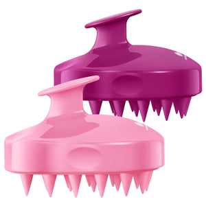 HEETA Hair Scalp Massager Shampoo Brush 2 Pack, Soft Silicone Bristles to Remove Dandruff, Waterproof Hair Scrubber for Both Wet Dry Hair, Suitable for Men & Women (Green & Black)