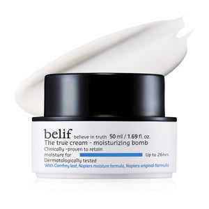 belif Moisturizing Bomb – Daily Ceramide Moisturizer with Peptide & Squalane, 48hr Hydration & Anti-Aging Cream, Milky & Lightweight, Restores Skin Barrier, Korean Skincare