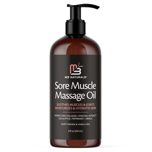 M3 Naturals Firming Body Massage Oil with Collagen & Stem Cell – Helps Smooth The Appearance of Cellulite & Improve Skin Texture – Refreshing Aromatherapy Body Oil for Legs & Full Body – 8 Fl Oz