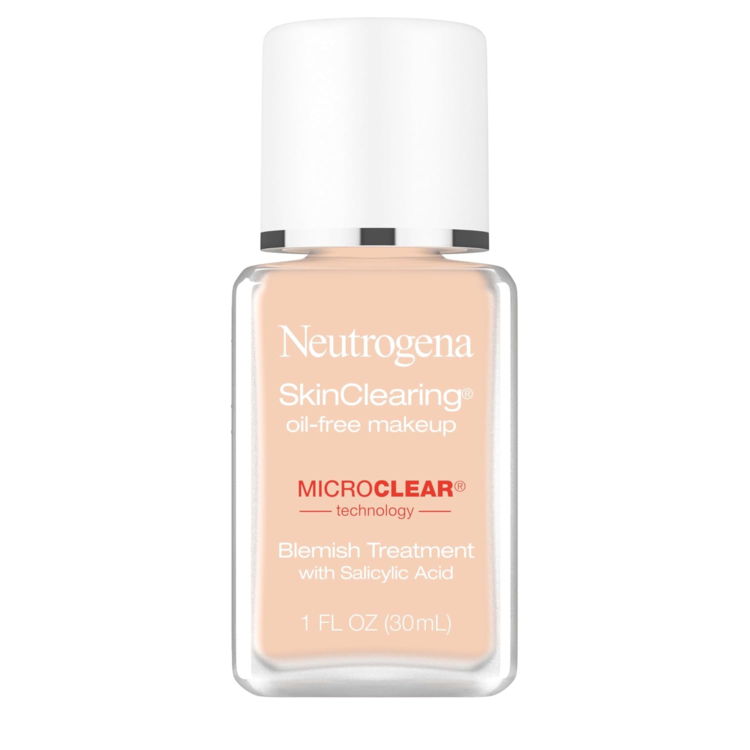 Neutrogena SkinClearing Oil-Free Acne and Blemish Fighting Liquid Foundation with.5% Salicylic Acid Acne Medicine, Shine Controlling Makeup for Acne Prone Skin, 30 Buff, 1 fl. oz