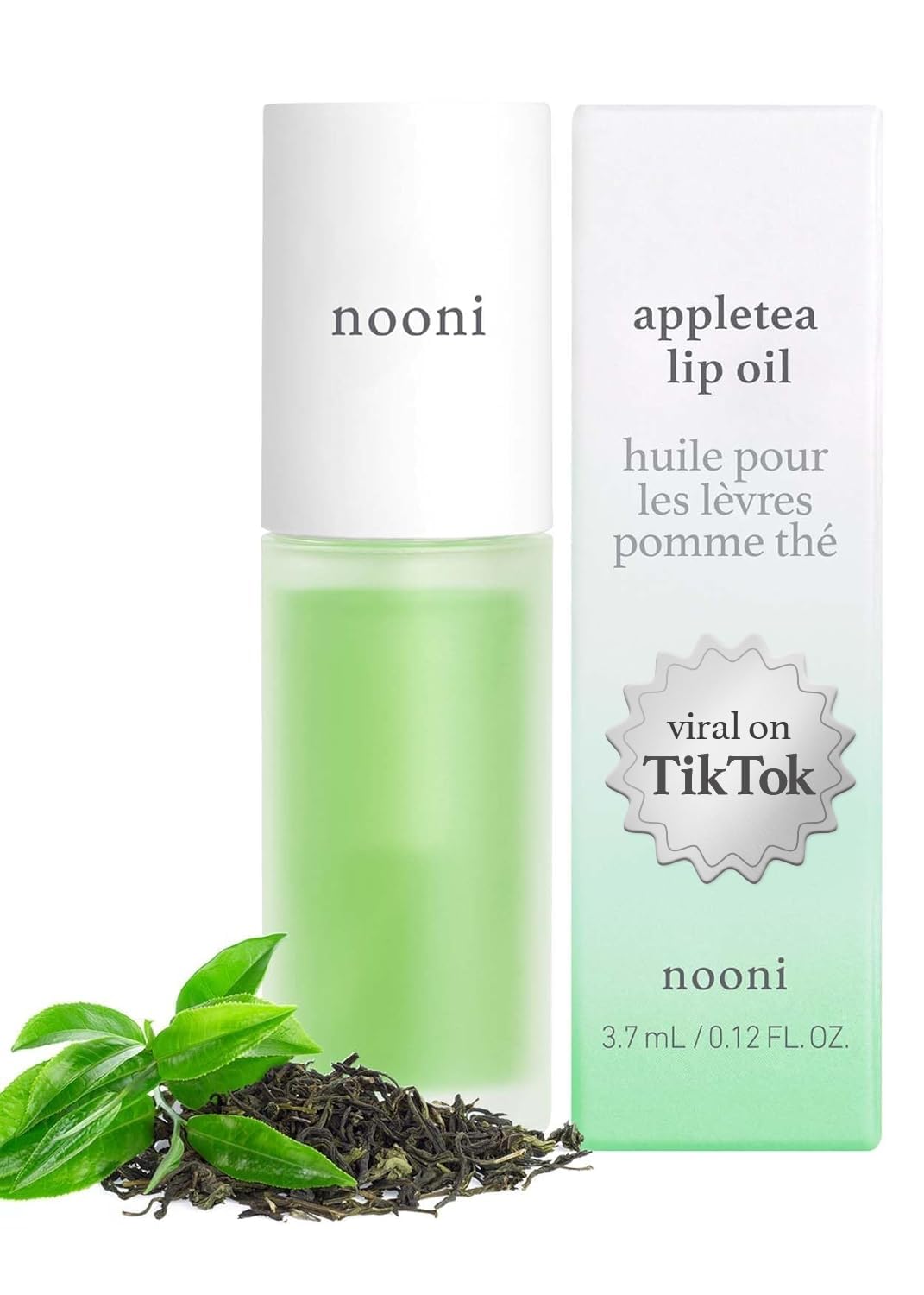 NOONI Korean Vegan Appleseed Lip Oil - Applecherry | Long-Lasting, Moisturizing, Plumping, Revitalizing for Dry Lips, Waterproof, No Peel Off, Hydrating, Nourishing Crystal Clear, 0.12 FL Oz