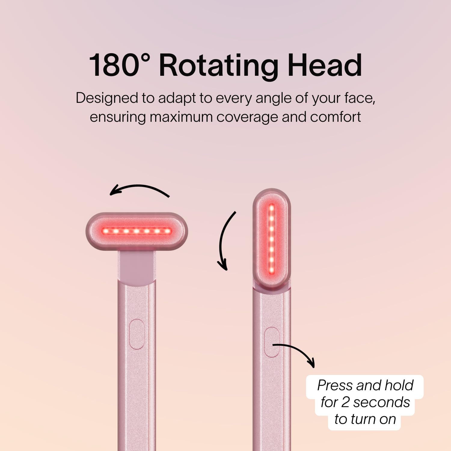 Solawave 4-in-1 Red Light Therapy Wand for Face & Neck | Beauty Device with Galvanic Current, Massager & Warmth | Anti-Aging, Wrinkle Reduction, Skin Tightening, Depuffing & Rejuvenation (Rose Gold)