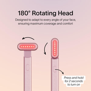 Solawave 4-in-1 Red Light Therapy Wand for Face & Neck | Beauty Device with Galvanic Current, Massager & Warmth | Anti-Aging, Wrinkle Reduction, Skin Tightening, Depuffing & Rejuvenation (Rose Gold)
