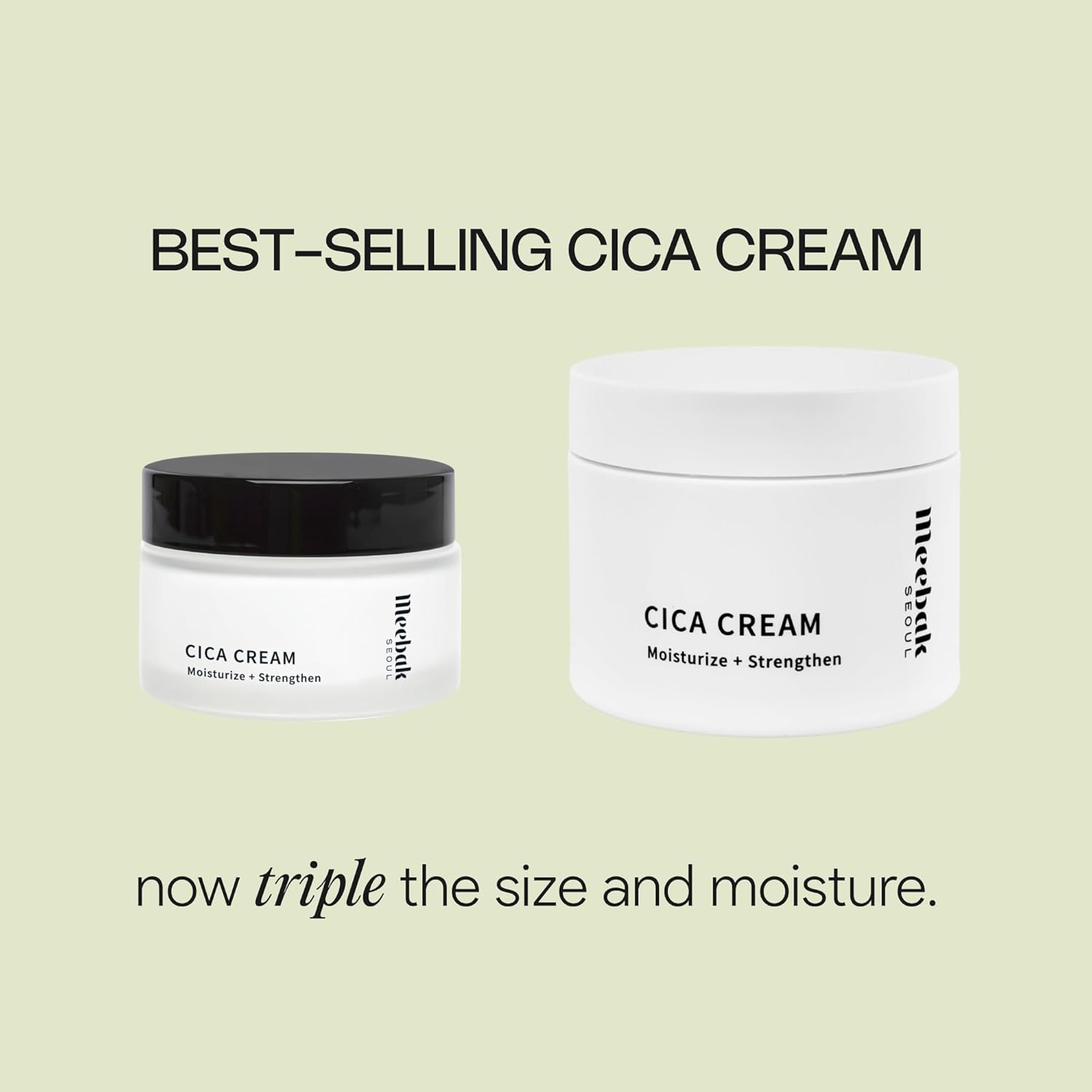 Meebak Cica Cream | Daily Repair Moisturizer with Niacinamide, Ceramide, & Retinol | Deep Hydration & Soothing | Locks in Moisture | Suitable for Sensitive Skin