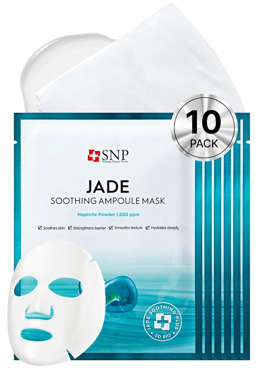 Best Korean Collagen Face Mask | 24K Gold Ampoule Sheet Mask | Hydrating Face Masks | For Tightening & Nourishing | Korean Skin Care | Overnight Face Masks | Moisturizing Sheet Mask | Snp | 10 Sheets