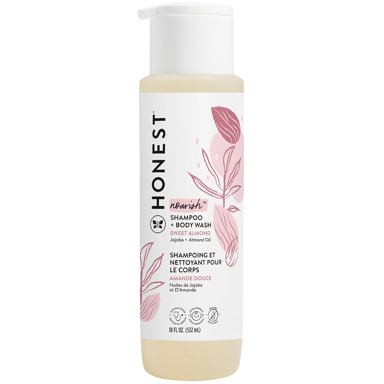 The Honest Company 2-in-1 Cleansing Shampoo + Body Wash | Gentle for Baby | Naturally Derived, Tear-free, Hypoallergenic | Citrus Vanilla Refresh, 18 fl oz