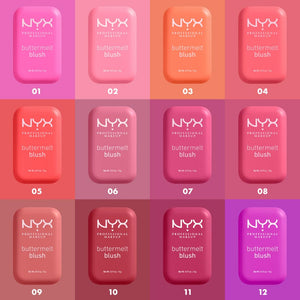 NYX PROFESSIONAL MAKEUP Buttermelt Powder Blush, Fade and Transfer-Resistant Blush, Up to 12HR Make Up Wear, Vegan Formula - Back And Butta