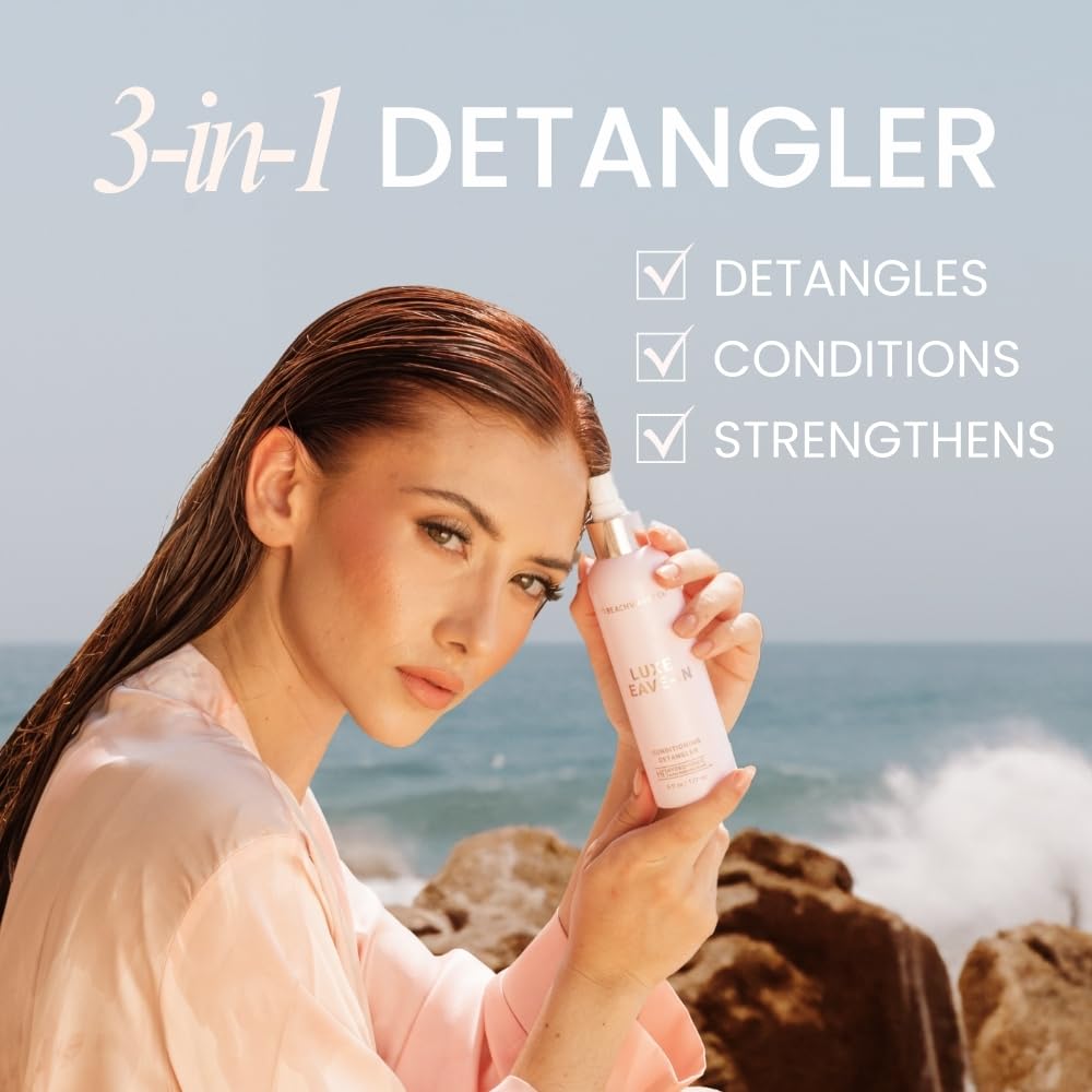 The Beachwaver Co. Haircare Luxe Leave-In Conditioning Detangler - Full Size (6 Oz) | Vegan Leave-In Treatment to Hydrate, Smooth, & Strengthen w/HiX Vegan Bond Multipliers | Sulfate & Paraben Free