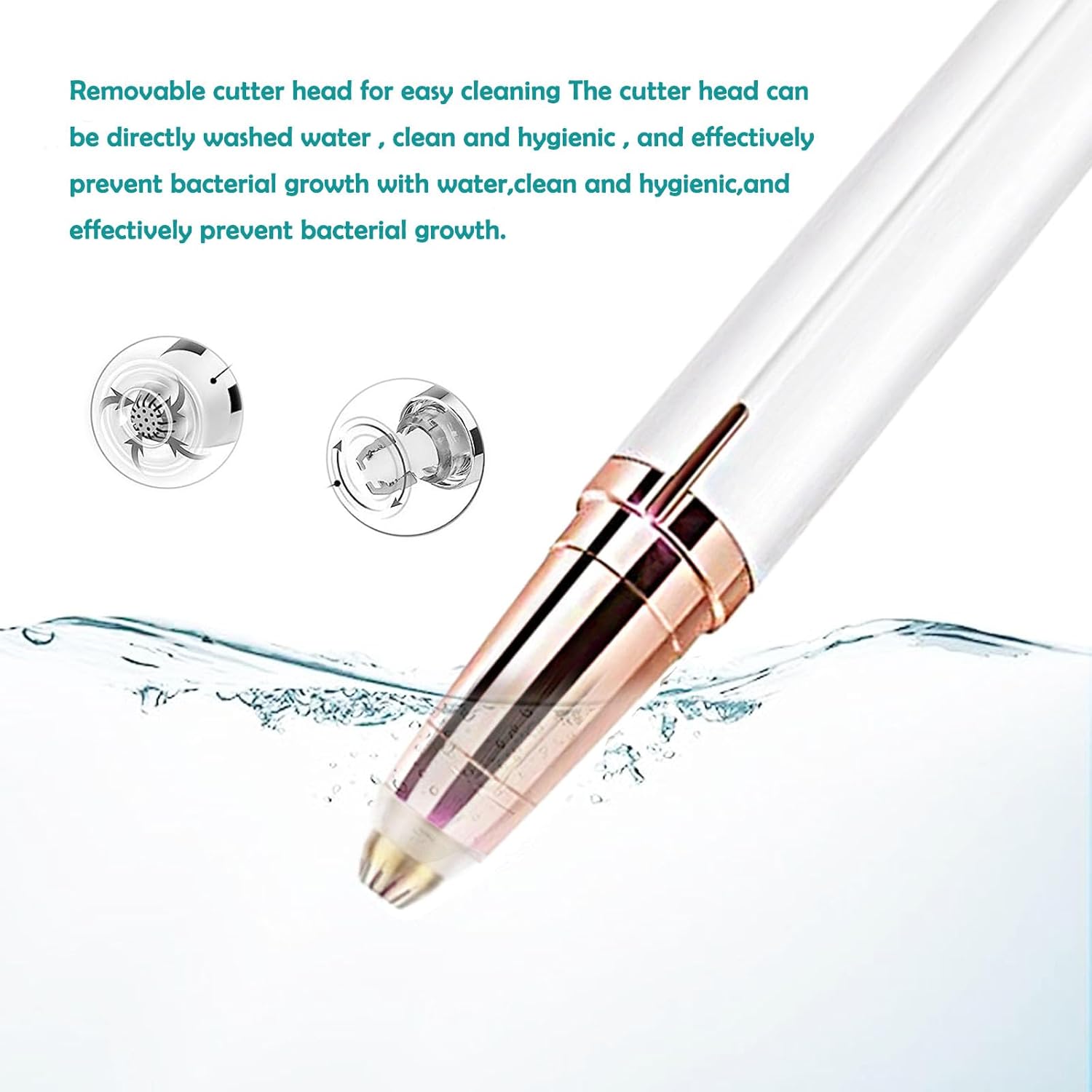 USB Rechargeable Portable Electric Eyebrow Trimmer Pen for Women, Painless Precision Eyebrow Shaver Razor Tool for Face, Fingers, Legs, Mouth (White)
