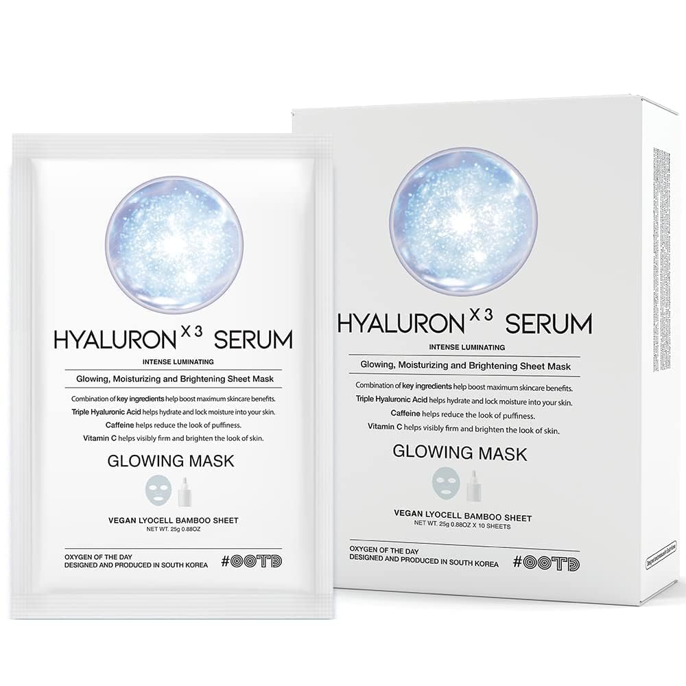 Hydrating Soothing Sheet Masks Gift Set for Skincare, Korean Vegan Sheet Mask for Dry, Sensitive Skin, Calming, Smoothing, Brightening, Collagen, Ceramide, Cica, Hyaluronic Acid 30EA