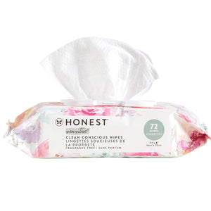 The Honest Company Clean Conscious Multi-Use Wipes | Hypoallergenic + Unscented for Sensitive Skin | Over 99% Water, Compostable, Plant Based, Baby Wipes | Geo Mood, 288 Count
