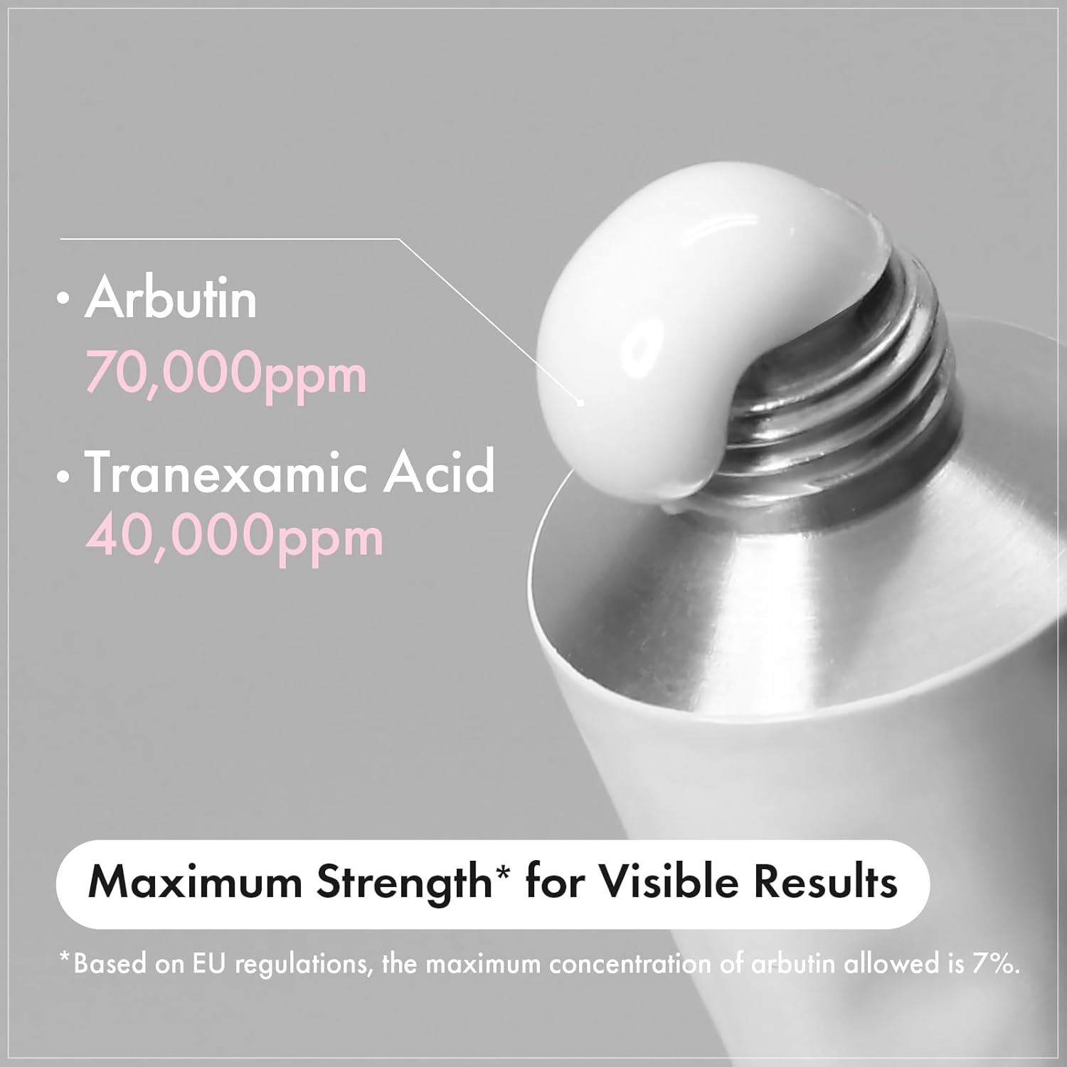 Arbutin 7% + Tranexamic Acid 4% Cream, 70,000ppm Arbutin, 40,000ppm TXA, Niacinamide, Glutathione, Dark Spots, Freckle, Blemishes, Pigmetation, Korean Skin Care, 50ml, 1.69 fl.oz.