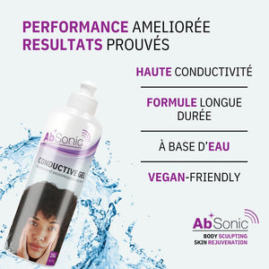 Absonic Conductive Gel for Microcurrent Facial Devices – Hydrating Gel for Face, Radiofrequency & Red Light Therapy – Nuface Primer Alternative – Smooth, Non-Sticky Formula – 8.5 oz - 1-Pack