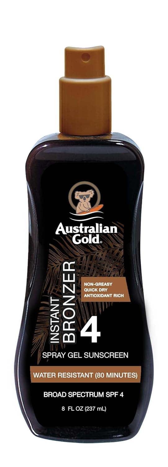 Australian Gold Spray Gel Sunscreen with Instant Bronzer SPF 50, 8 Ounce | Moisturize & Hydrate Skin | Broad Spectrum | Water Resistant,B07DG52KLY