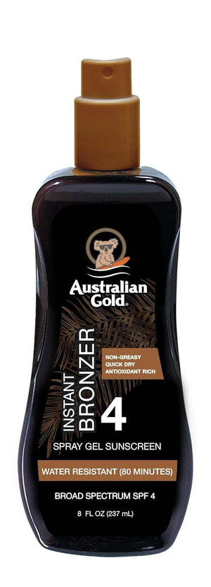 Australian Gold Spray Gel Sunscreen with Instant Bronzer SPF 50, 8 Ounce | Moisturize & Hydrate Skin | Broad Spectrum | Water Resistant,B07DG52KLY