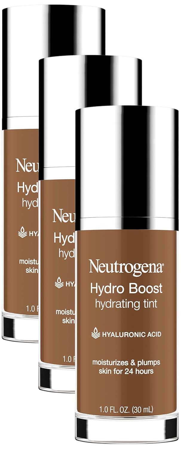 Neutrogena Hydro Boost Hydrating Tint with Hyaluronic Acid, Lightweight Water Gel Formula, Moisturizing, Oil-Free & Non-Comedogenic Liquid Foundation Makeup, 60 Natural Beige 1.0 fl. oz