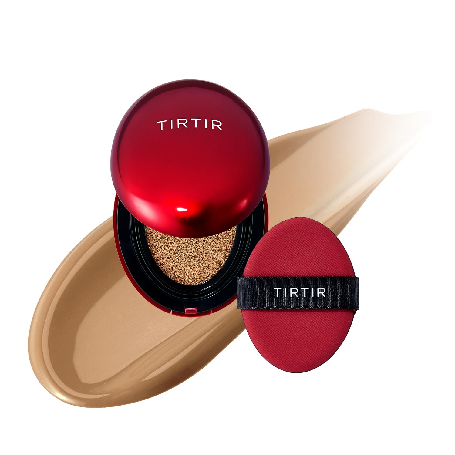 TIRTIR Mask Fit Red Cushion Foundation | Full coverage, Weightless, Skin fit, Satin Glow Finish, Korean Makeup Cushion Foundation (#23N Sand, 0.63 Fl Oz)