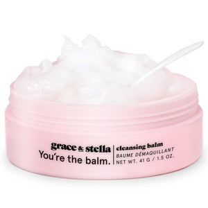 grace & stella Makeup Remover Cleansing Balm - Hydrating Facial Cleanser with Vitamin E for Soft, Nourished Skin - Melt Stubborn Waterproof Make Up, Mascara, Eye Liner - Vegan Skincare (102g/ 4.3 oz)