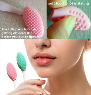 3 Pcs Lip Scrub Brush,Lip Scrubber Exfoliator,Silicone Lip Brush Tool Double-Sided Mini Exfoliating Brush For Men Women Lip Lightening For Dark Lips Exfoliator Scrub Brush
