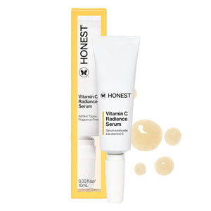 Honest Beauty Vitamin C Radiance Serum | Improves + Brightens Skin Tone and Complexion | Gentle for Sensitive Skin, Fragrance Free, Vegan | 1 fl oz