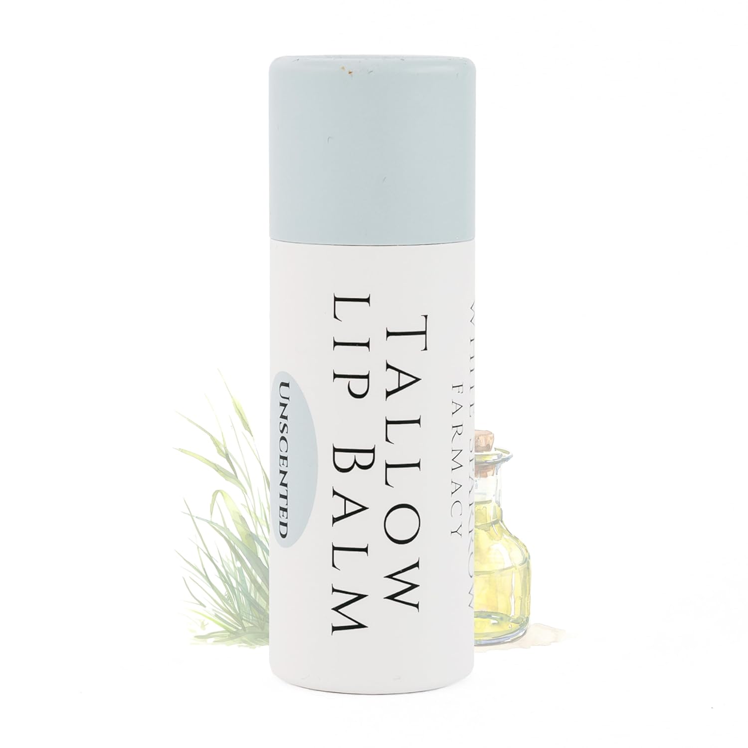 Organic Tallow Lip Balm (Citrus Bouquet) from 100% Grass Fed Cows. Super hydrating with Tallow, Olive Oil, Honey, and Beeswax. Sustainable Cardboard Tubes & Hand Filled. Jumbo Size 0.5 oz.