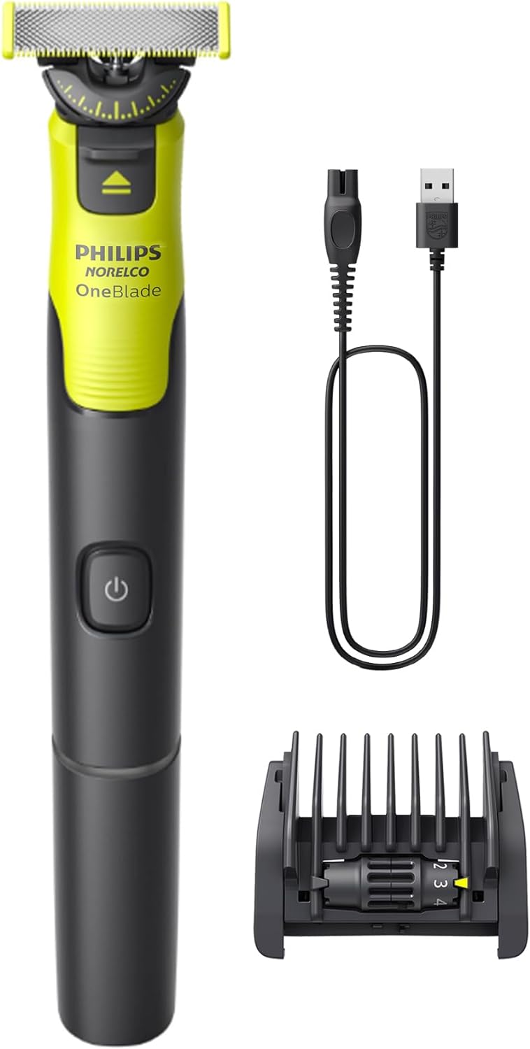 Philips Norelco OneBlade 360 Hybrid Face, Electric Beard Trimmer and Shaver, with 360 Blade Technology, 1x 360 Blade for Face, 5in1 Adjustable Comb, Model QP2724/90