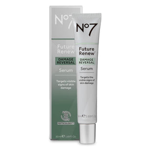 No7 Future Renew Damage Reversal Serum - Anti-Aging Face Serum for Glowing Skin - Hyaluronic Acid + Niacinamide for Sun Damage Reversal - Dermatologist-Approved, Sensitive Skin Suitable (0.84 Fl Oz)