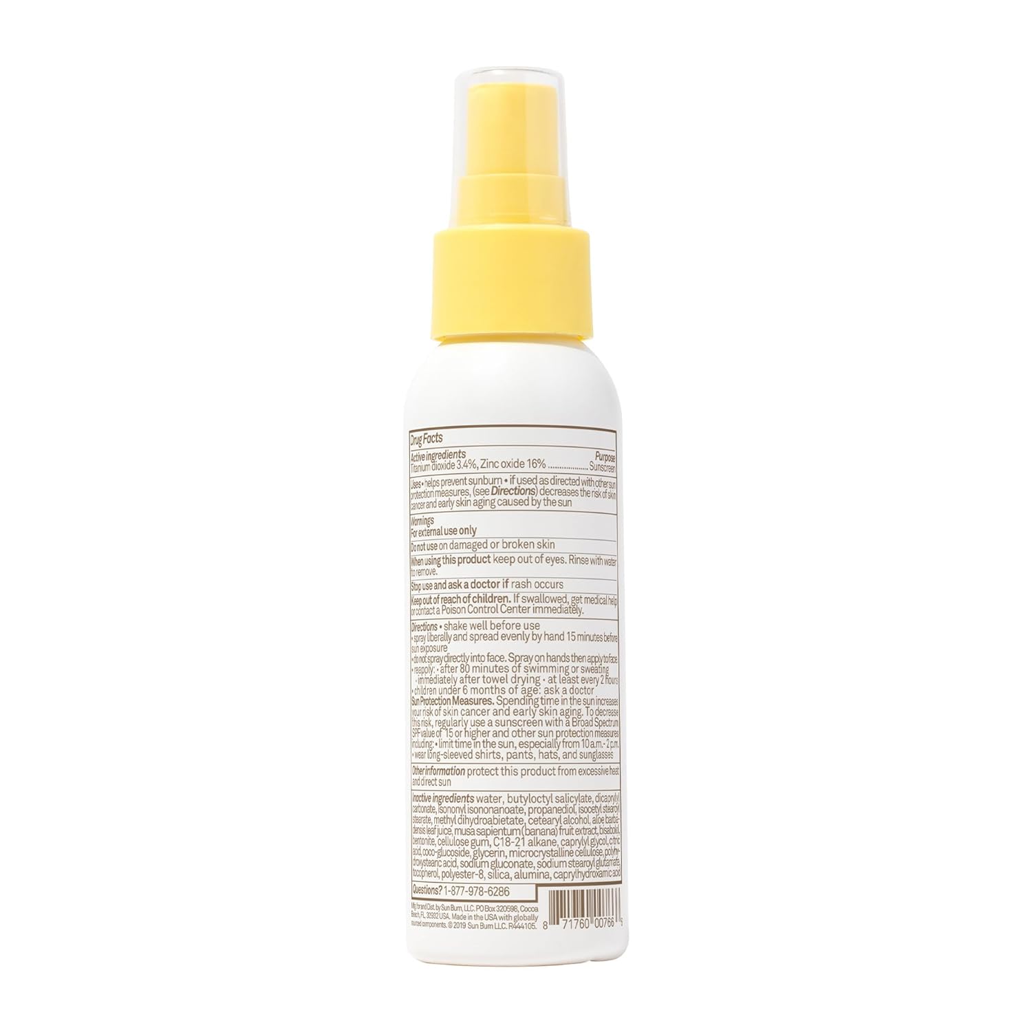 Sun Bum Baby Bum Mineral SPF 50 Sunscreen Spray - Vegan, Hawaii 104 Act Compliant (Without Octinoxate & Oxybenzone) - UVA/UVB Body Protection for Sensitive Skin - Fragrance Free - Travel Size - 3 oz
