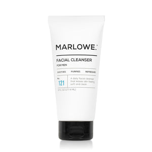 MARLOWE. No. 121 Facial Cleanser 6 oz, Daily Mens Face Wash with Natural Extracts & Antioxidants, Soothes, Purifies, Refreshes, Thick Lather, Fresh Woodsy Scent