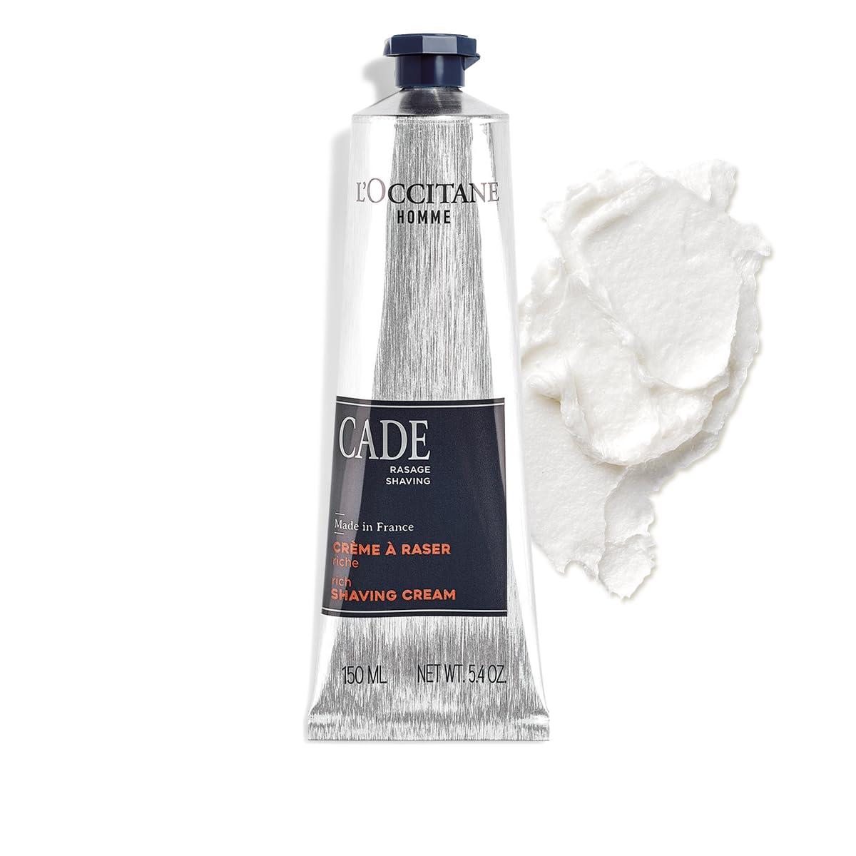 L'OCCITANE Cade Shaving Cream: Rich, Creamy Foam, Smooth Shave, With Shea Butter, Reduce Feelings of Tightness & Irritation, Made in France
