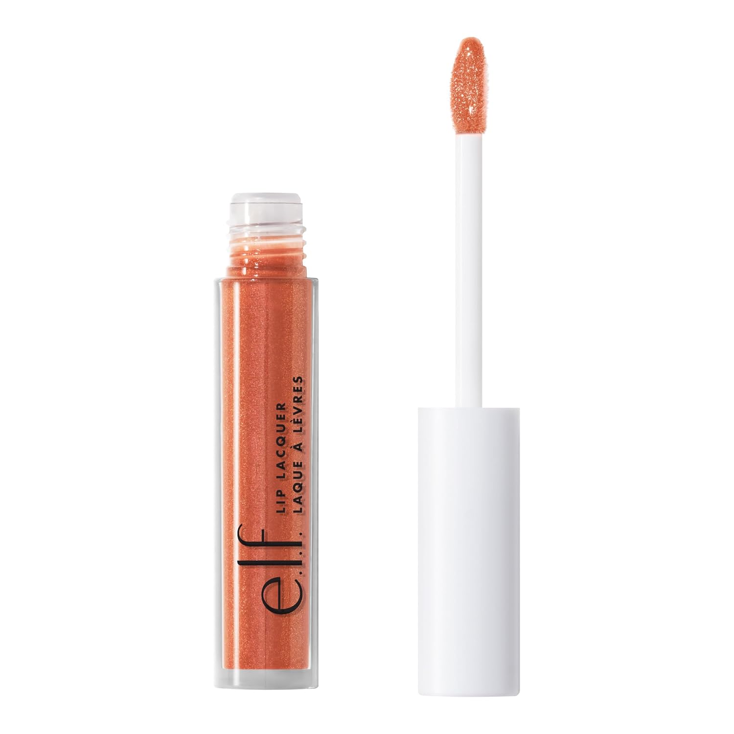 e.l.f. Lip Lacquer, Nourishing, Non-Sticky Ultra-Shine Lip Gloss With Sheer Color, Infused With Vitamins A & E, Vegan & Cruelty-Free, Whisper Pink